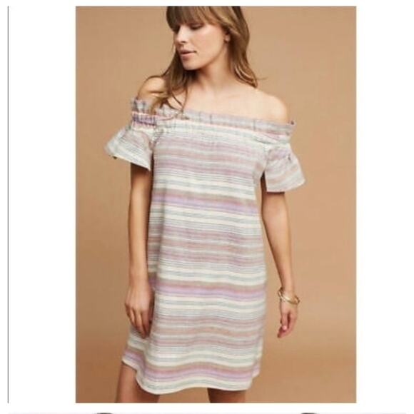 NWOT Corey Lynn Calter Dion off the shoulder dress Anthro sz: S - Picture 4 of 10